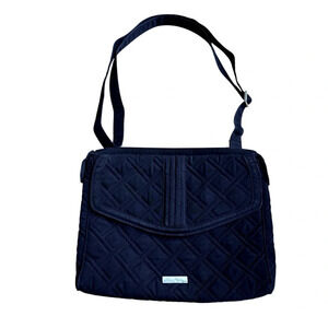 Vera Bradley Black Glenna Classic Quilted Crossbody Purse Shoulder Bag Tote